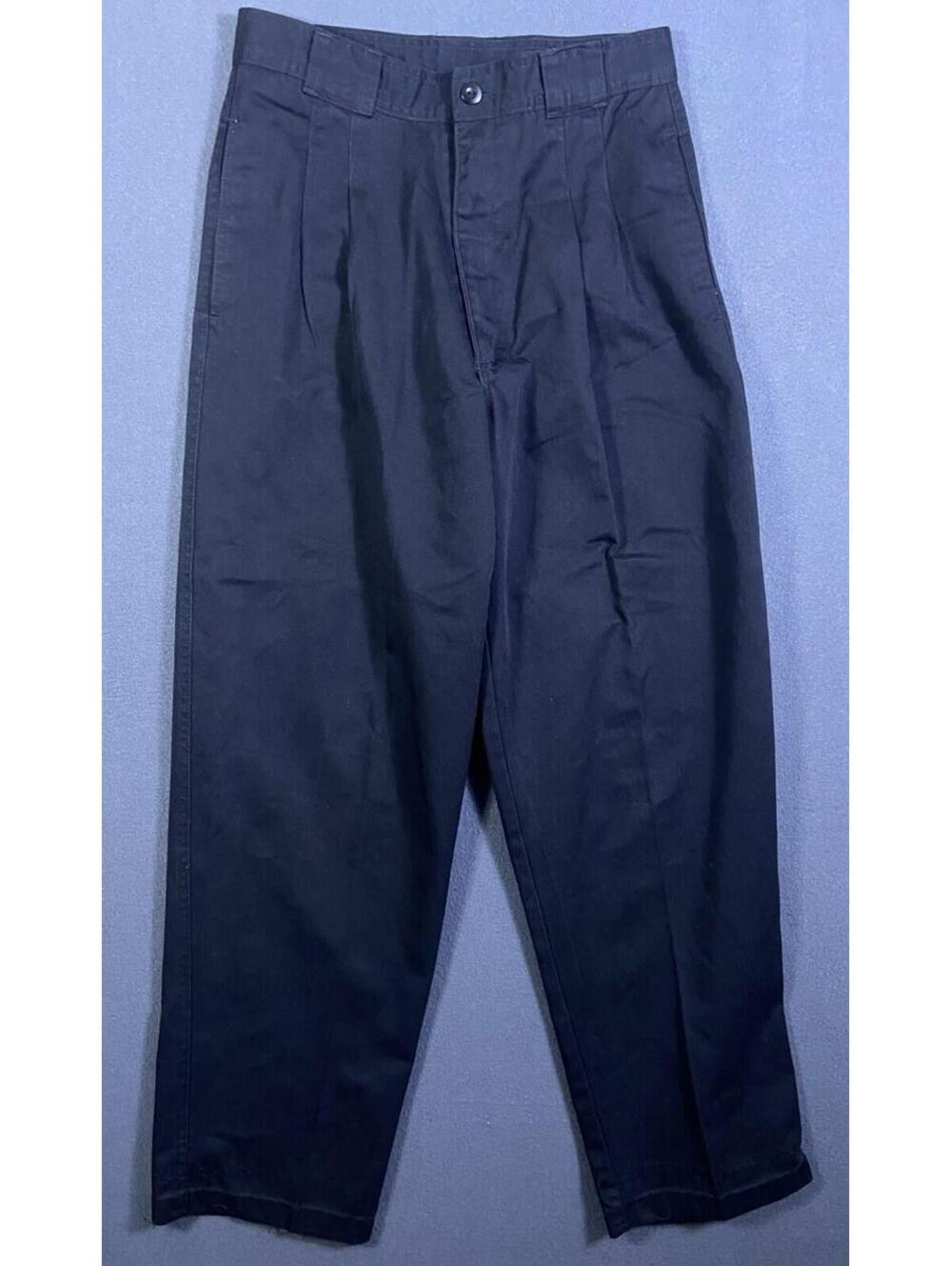 Vintage Bugle Boy Pants Womens Navy 18R 28x28 Cuffed Hem Pleated Preppy Y2K 90s